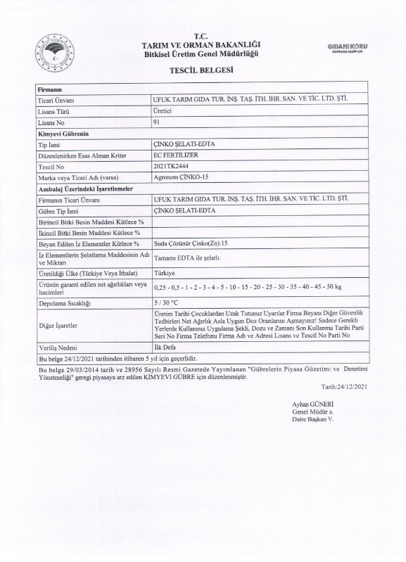 Agronom Çinko-15